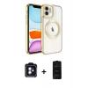MARSİLYAN™- iPhone 11 Kılıf Nova Işık Özel Seri - Siyah 6D Antistatik Mat Seramik Hayalet Nano Ekran Koruyucu + PVD Metal Kamera Lens - MI