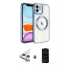 MARSİLYAN™- iPhone 11 Kılıf Nova Işık Özel Seri - Siyah 6D Antistatik Mat Seramik Hayalet Nano Ekran Koruyucu + Raze Metal Kamera Lens - GS