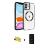 MARSİLYAN™- iPhone 11 Kılıf Nova Işık Özel Seri - Siyah 6D Antistatik Mat Seramik Hayalet Nano Ekran Koruyucu + Rainbow Kamera Lens Koruma Cam - KI