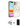 MARSİLYAN™- iPhone 11 Kılıf Nova Işık Özel Seri - Siyah 6D Antistatik Mat Seramik Hayalet Nano Ekran Koruyucu + Raze Metal Kamera Lens - GS
