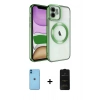 MARSİLYAN™- iPhone 11 Kılıf Nova Işık Özel Seri - Siyah 6D Antistatik Mat Seramik Hayalet Nano Ekran Koruyucu + Neon Fosforlu Kamera Lens - MI
