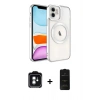 MARSİLYAN™- iPhone 11 Kılıf Nova Işık Özel Seri - Siyah 6D Antistatik Mat Seramik Hayalet Nano Ekran Koruyucu + PVD Metal Kamera Lens - YL