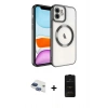 MARSİLYAN™- iPhone 11 Kılıf Nova Işık Özel Seri - Siyah 6D Antistatik Mat Seramik Hayalet Nano Ekran Koruyucu + Pers Alüminyum Kamera Lens - LT