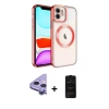 MARSİLYAN™- iPhone 11 Kılıf Nova Işık Özel Seri - Siyah 6D Antistatik Mat Seramik Hayalet Nano Ekran Koruyucu + Mor Raze Metal Kamera Lens