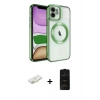 MARSİLYAN™- iPhone 11 Kılıf Nova Işık Özel Seri - Siyah 6D Antistatik Mat Seramik Hayalet Nano Ekran Koruyucu + Sarı Renkli Kamera Lens Koruma Cam