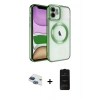 MARSİLYAN™- iPhone 11 Kılıf Nova Işık Özel Seri - Siyah 6D Antistatik Mat Seramik Hayalet Nano Ekran Koruyucu + Pers Alüminyum Kamera Lens - LT