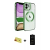 MARSİLYAN™- iPhone 11 Kılıf Nova Işık Özel Seri - Siyah 6D Antistatik Mat Seramik Hayalet Nano Ekran Koruyucu + Rainbow Kamera Lens Koruma Cam - KI