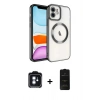 MARSİLYAN™- iPhone 11 Kılıf Nova Işık Özel Seri - Siyah 6D Antistatik Mat Seramik Hayalet Nano Ekran Koruyucu + PVD Metal Kamera Lens - MI