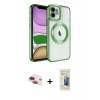 MARSİLYAN™- iPhone 11 Kılıf Nova Işık Özel Seri - Siyah 6D Mat Seramik Hayalet Nano Ekran Koruyucu + Kırmızı Pers Alüminyum Kamera Lens