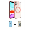MARSİLYAN™- iPhone 11 Kılıf Nova Işık Özel Seri - Siyah 6D Mat Seramik Hayalet Nano Ekran Koruyucu + Neon Fosforlu Kamera Lens - TU