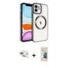 MARSİLYAN™- iPhone 11 Kılıf Nova Işık Özel Seri - Siyah 6D Mat Seramik Hayalet Nano Ekran Koruyucu + Pers Alüminyum Kamera Lens - GD