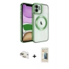 MARSİLYAN™- iPhone 11 Kılıf Nova Işık Özel Seri - Siyah 6D Mat Seramik Hayalet Nano Ekran Koruyucu + Pers Alüminyum Kamera Lens - GD