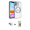 MARSİLYAN™- iPhone 11 Kılıf Nova Işık Özel Seri - Siyah 6D Mat Seramik Hayalet Nano Ekran Koruyucu + Pers Alüminyum Kamera Lens - LT