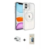 MARSİLYAN™- iPhone 11 Kılıf Nova Işık Özel Seri - Siyah 6D Mat Seramik Hayalet Nano Ekran Koruyucu + Pers Alüminyum Kamera Lens - YL