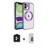 MARSİLYAN™- iPhone 11 Kılıf Nova Işık Özel Seri - Siyah 6D Mat Seramik Hayalet Nano Ekran Koruyucu + PVD Metal Kamera Lens - TU
