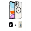 MARSİLYAN™- iPhone 11 Kılıf Nova Işık Özel Seri - Siyah 6D Mat Seramik Hayalet Nano Ekran Koruyucu + PVD Metal Kamera Lens - TU