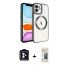 MARSİLYAN™- iPhone 11 Kılıf Nova Işık Özel Seri - Siyah 6D Mat Seramik Hayalet Nano Ekran Koruyucu + PVD Metal Kamera Lens - MI