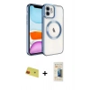 MARSİLYAN™- iPhone 11 Kılıf Nova Işık Özel Seri - Siyah 6D Mat Seramik Hayalet Nano Ekran Koruyucu + Rainbow Kamera Lens Koruma Cam - KI