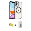 MARSİLYAN™- iPhone 11 Kılıf Nova Işık Özel Seri - Siyah 6D Mat Seramik Hayalet Nano Ekran Koruyucu + Rainbow Kamera Lens Koruma Cam - KI