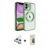 MARSİLYAN™- iPhone 11 Kılıf Nova Işık Özel Seri - Siyah 6D Mat Seramik Hayalet Nano Ekran Koruyucu + Raze Metal Kamera Lens - GS