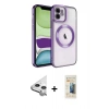 MARSİLYAN™- iPhone 11 Kılıf Nova Işık Özel Seri - Siyah 6D Mat Seramik Hayalet Nano Ekran Koruyucu + Raze Metal Kamera Lens - GS