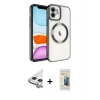 MARSİLYAN™- iPhone 11 Kılıf Nova Işık Özel Seri - Siyah 6D Mat Seramik Hayalet Nano Ekran Koruyucu + Raze Metal Kamera Lens - GS
