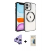 MARSİLYAN™- iPhone 11 Kılıf Nova Işık Özel Seri - Siyah 6D Mat Seramik Hayalet Nano Ekran Koruyucu + Raze Metal Kamera Lens - MR