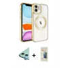 MARSİLYAN™- iPhone 11 Kılıf Nova Işık Özel Seri - Siyah 6D Mat Seramik Hayalet Nano Ekran Koruyucu + Raze Metal Kamera Lens - MI