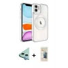 MARSİLYAN™- iPhone 11 Kılıf Nova Işık Özel Seri - Siyah 6D Mat Seramik Hayalet Nano Ekran Koruyucu + Raze Metal Kamera Lens - MI