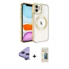 MARSİLYAN™- iPhone 11 Kılıf Nova Işık Özel Seri - Siyah 6D Mat Seramik Hayalet Nano Ekran Koruyucu + Raze Metal Kamera Lens - MR