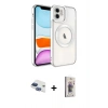 MARSİLYAN™- iPhone 11 Kılıf Nova Işık Özel Seri - Siyah Bilvis 3D Cam Ekran Koruyucu + Pers Alüminyum Kamera Lens - LT