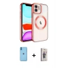 MARSİLYAN™- iPhone 11 Kılıf Nova Işık Özel Seri - Siyah Bilvis 3D Cam Ekran Koruyucu + Neon Fosforlu Kamera Lens - MI