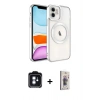 MARSİLYAN™- iPhone 11 Kılıf Nova Işık Özel Seri - Siyah Bilvis 3D Cam Ekran Koruyucu + PVD Metal Kamera Lens - MI