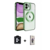 MARSİLYAN™- iPhone 11 Kılıf Nova Işık Özel Seri - Siyah Bilvis 3D Cam Ekran Koruyucu + PVD Metal Kamera Lens - MI