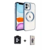 MARSİLYAN™- iPhone 11 Kılıf Nova Işık Özel Seri - Siyah Bilvis 3D Cam Ekran Koruyucu + PVD Metal Kamera Lens - MI