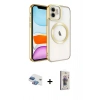 MARSİLYAN™- iPhone 11 Kılıf Nova Işık Özel Seri - Siyah Bilvis 3D Cam Ekran Koruyucu + Pers Alüminyum Kamera Lens - GI