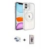 MARSİLYAN™- iPhone 11 Kılıf Nova Işık Özel Seri - Siyah Bilvis 3D Cam Ekran Koruyucu + Pers Alüminyum Kamera Lens - GI