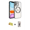 MARSİLYAN™- iPhone 11 Kılıf Nova Işık Özel Seri - Siyah Bilvis 3D Cam Ekran Koruyucu + Rainbow Kamera Lens Koruma Cam - KI