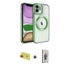 MARSİLYAN™- iPhone 11 Kılıf Nova Işık Özel Seri - Siyah Bilvis 3D Cam Ekran Koruyucu + Rainbow Kamera Lens Koruma Cam - KI