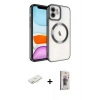 MARSİLYAN™- iPhone 11 Kılıf Nova Işık Özel Seri - Siyah Bilvis 3D Cam Ekran Koruyucu + Renkli Kamera Lens Koruma Cam - SI