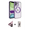 MARSİLYAN™- iPhone 11 Kılıf Nova Işık Özel Seri - Siyah Bilvis 3D Cam Ekran Koruyucu + Raze Metal Kamera Lens - SH
