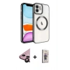 MARSİLYAN™- iPhone 11 Kılıf Nova Işık Özel Seri - Siyah Bilvis 3D Cam Ekran Koruyucu + Raze Metal Kamera Lens - SH