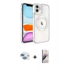 MARSİLYAN™- iPhone 11 Kılıf Nova Işık Özel Seri - Siyah Bilvis 3D Mat Cam Ekran Koruyucu + Pers Alüminyum Kamera Lens - GI