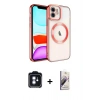 MARSİLYAN™- iPhone 11 Kılıf Nova Işık Özel Seri - Siyah Bilvis 3D Mat Cam Ekran Koruyucu + PVD Metal Kamera Lens - MI