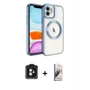 MARSİLYAN™- iPhone 11 Kılıf Nova Işık Özel Seri - Siyah Bilvis 3D Mat Cam Ekran Koruyucu + PVD Metal Kamera Lens - SH