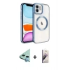 MARSİLYAN™- iPhone 11 Kılıf Nova Işık Özel Seri - Siyah Bilvis 3D Mat Cam Ekran Koruyucu + Raze Metal Kamera Lens - MI