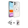 MARSİLYAN™- iPhone 11 Kılıf Nova Işık Özel Seri - Siyah Bilvis 3D Mat Cam Ekran Koruyucu + Raze Metal Kamera Lens - GS