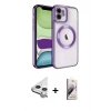MARSİLYAN™- iPhone 11 Kılıf Nova Işık Özel Seri - Siyah Bilvis 3D Mat Cam Ekran Koruyucu + Raze Metal Kamera Lens - GS