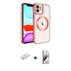 MARSİLYAN™- iPhone 11 Kılıf Nova Işık Özel Seri - Siyah Bilvis 3D Mat Cam Ekran Koruyucu + Renkli Kamera Lens Koruma Cam - SI