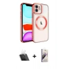 MARSİLYAN™- iPhone 11 Kılıf Nova Işık Özel Seri - Siyah Bilvis 3D Mat Cam Ekran Koruyucu + Şeffaf Kamera Lens Koruma Cam